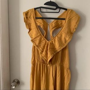 Xhilaration Mustard Capri Jumpsuit